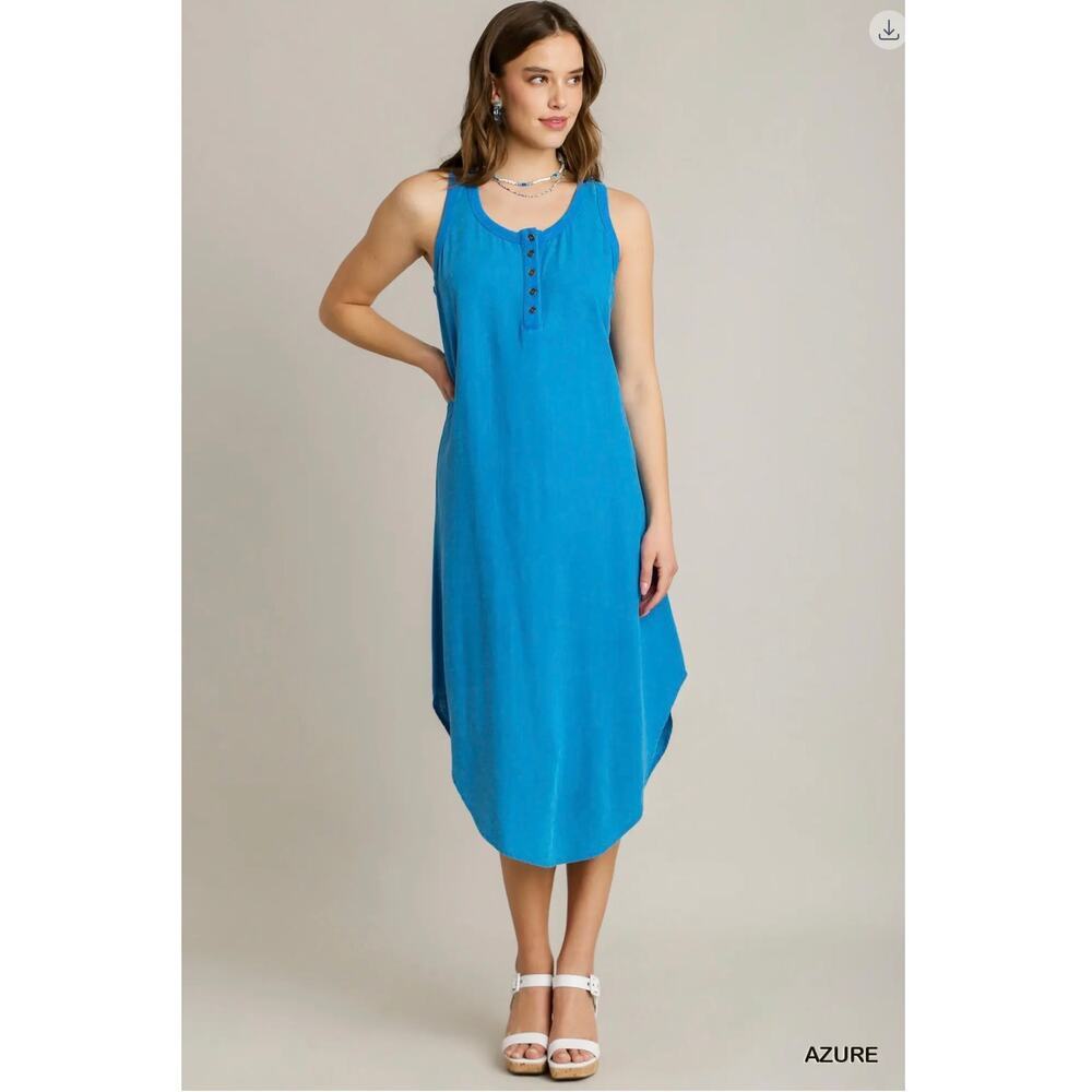 Umgee - Mineral Wash High Low Hem Midi Dress - Medium - Picture 2 of 4